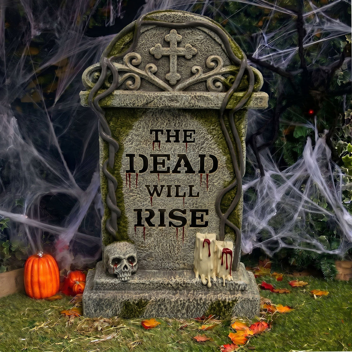 Halloween 3ft Gravestone Ornament with Multicoloured LED Lights