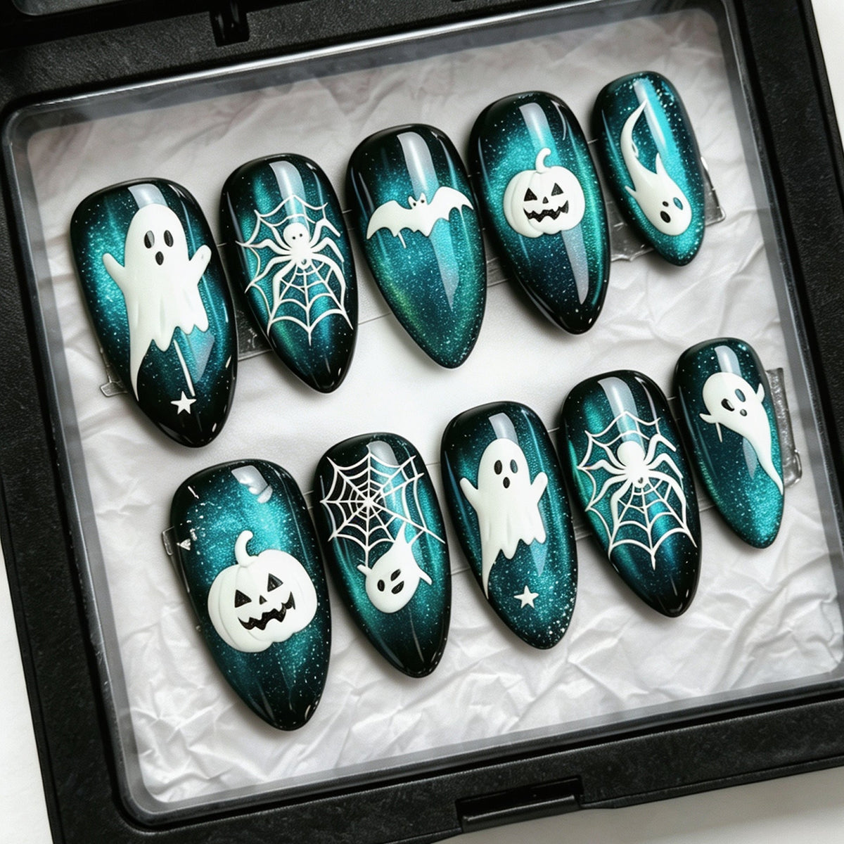 Halloween-Themed Press-On Nail Art Set Stornfield