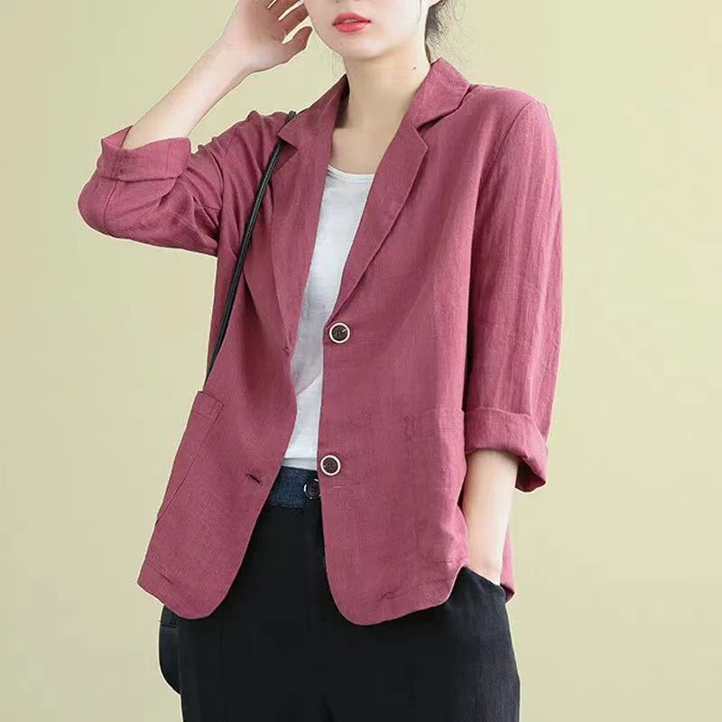 Women's Notch Lapel Blazer with Patch Pockets