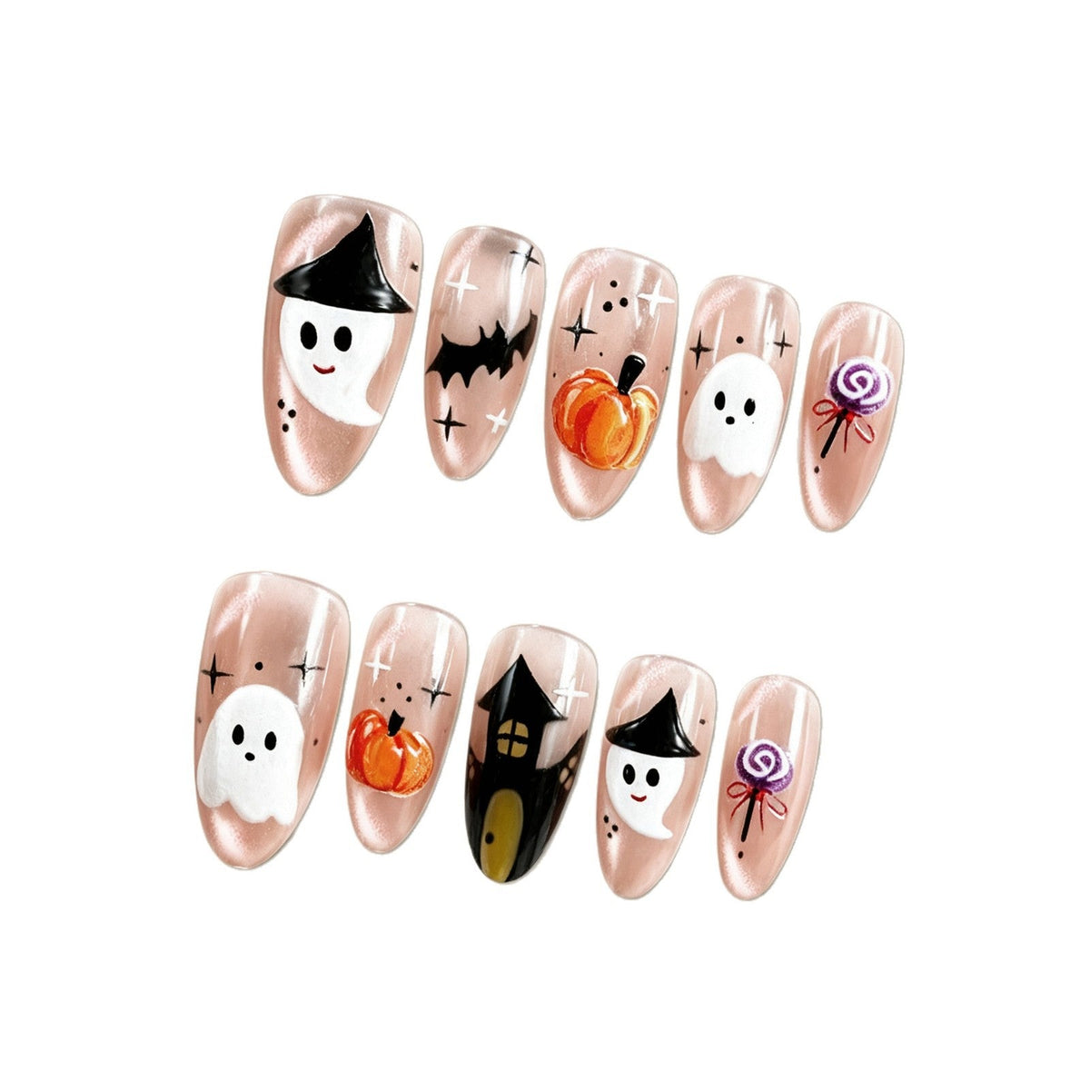 Halloween-Themed Press-On Nail Art Set Stornfield 1788495618