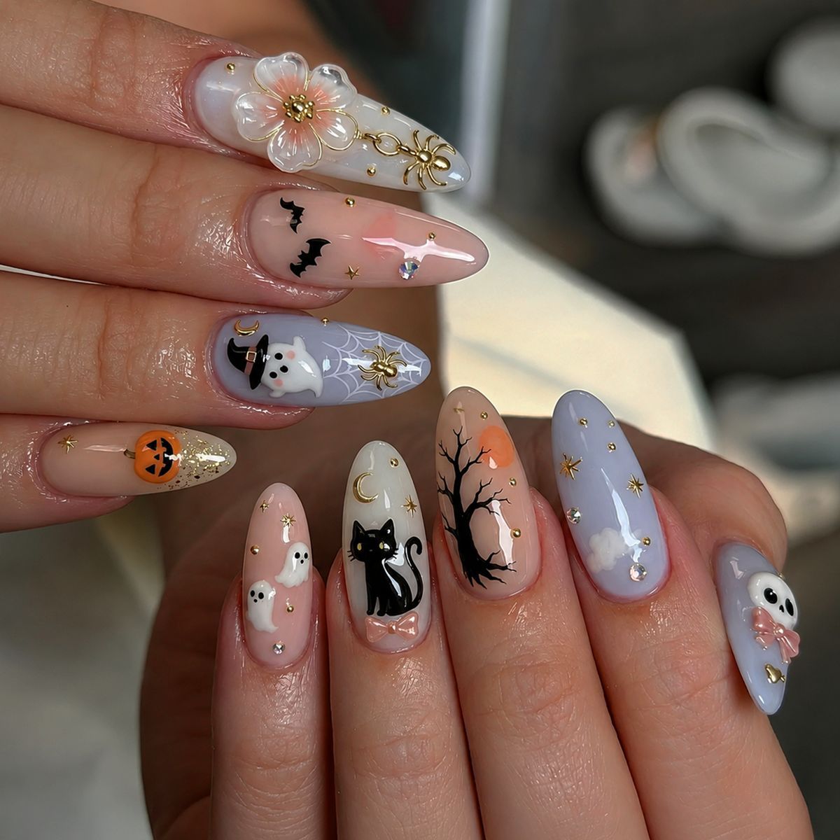 Halloween-Themed Press-On Nail Art Set Stornfield 1788495348