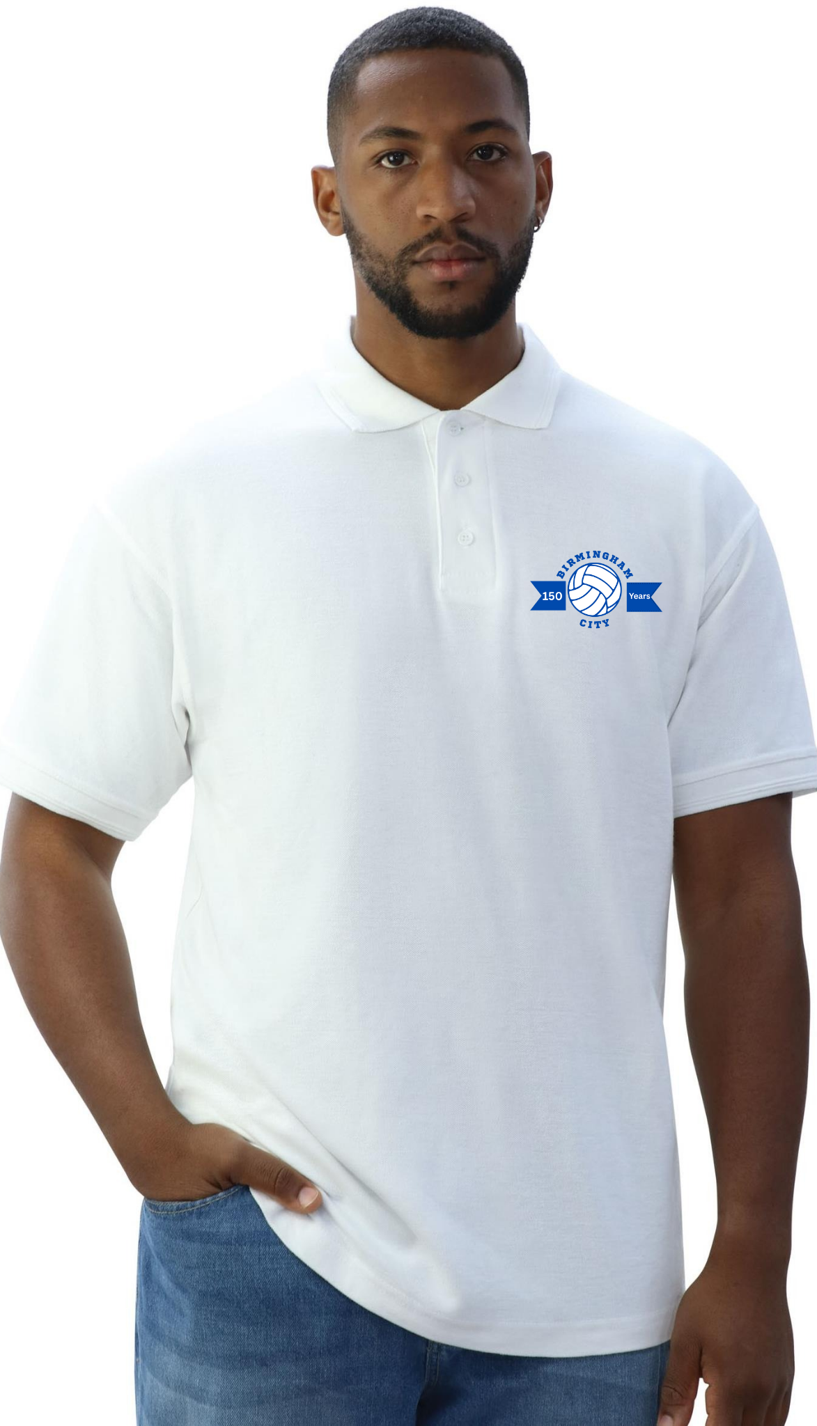150 year embroidered polo.