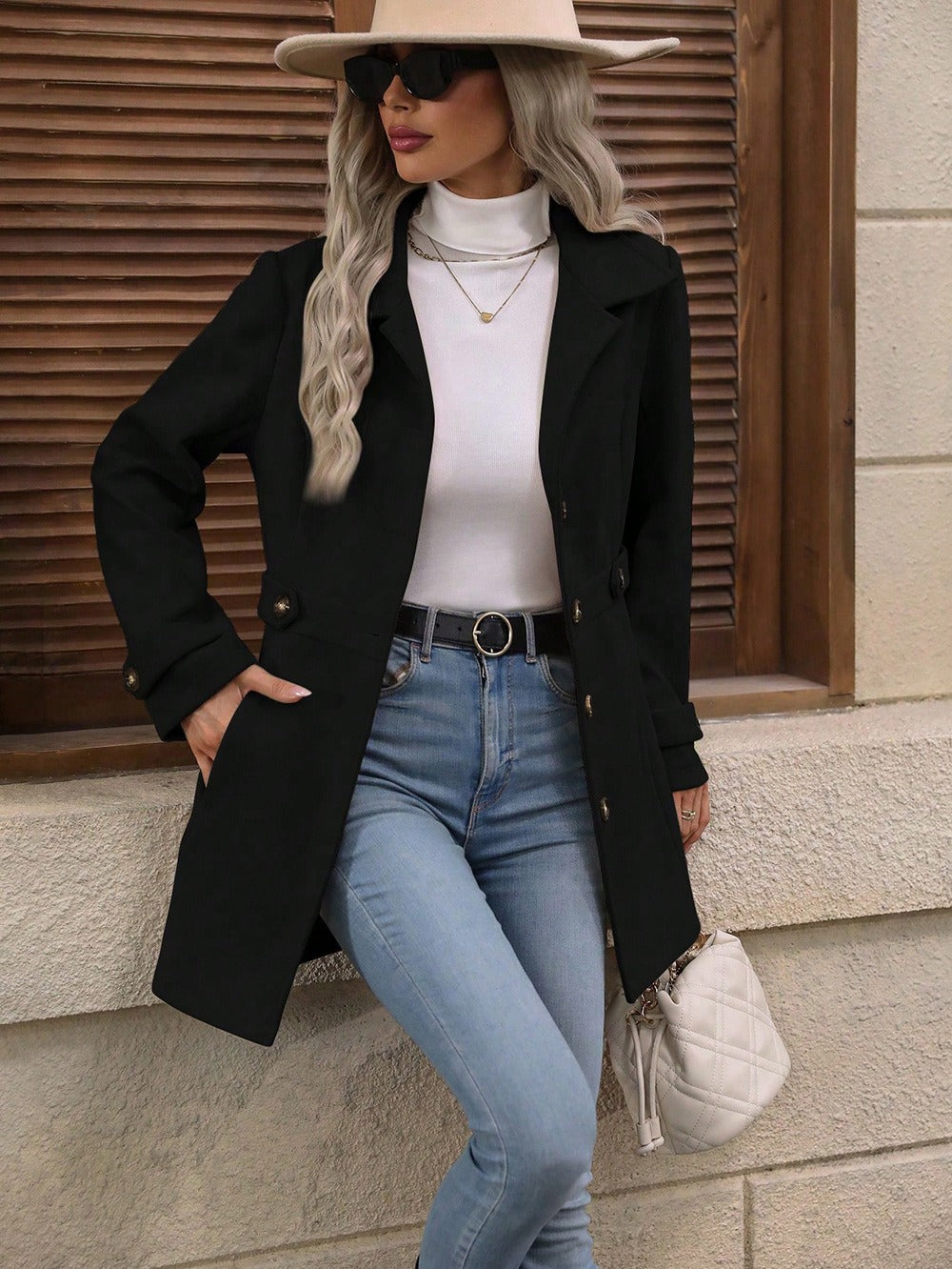 Women's Tailored Trench Coat with Belt