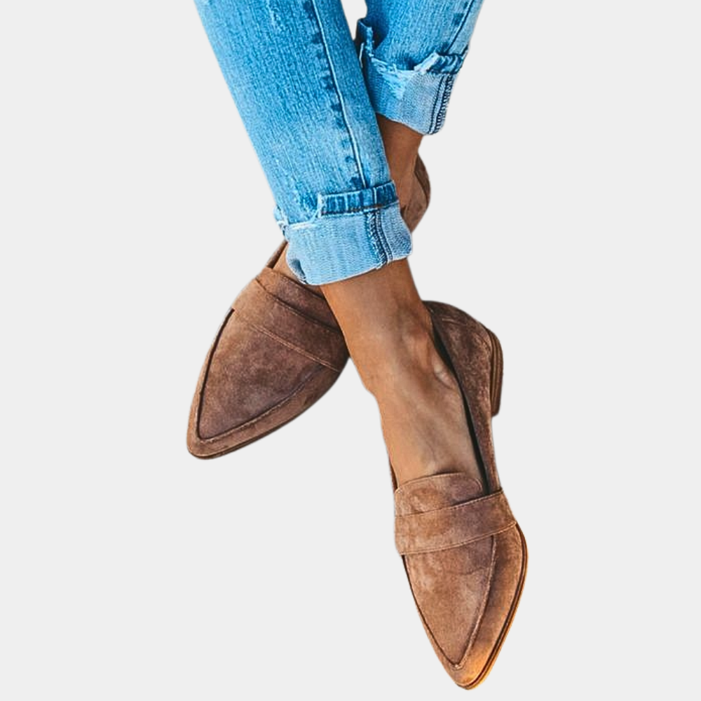 Women's Pointed Loafers with Slip-On Design