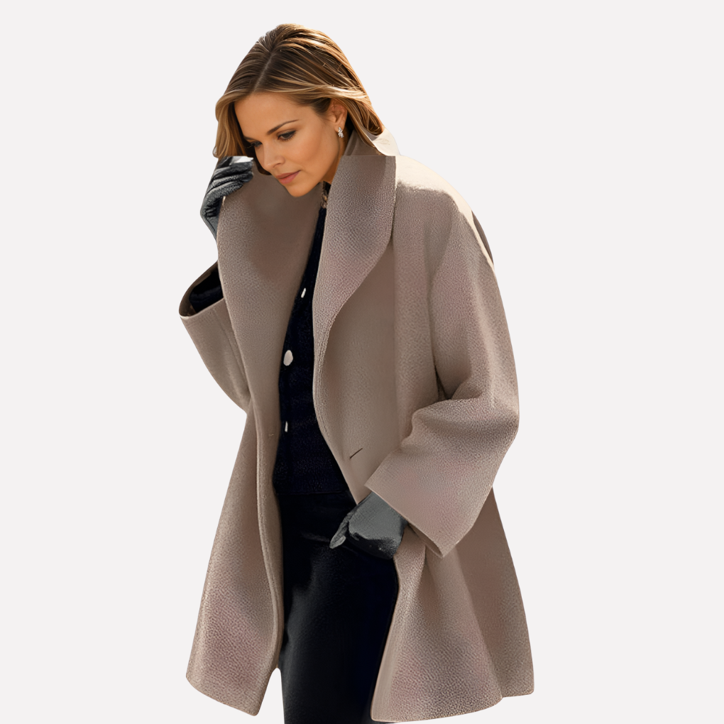 Women's Oversized Collar Coat Hip-Length Long Sleeve