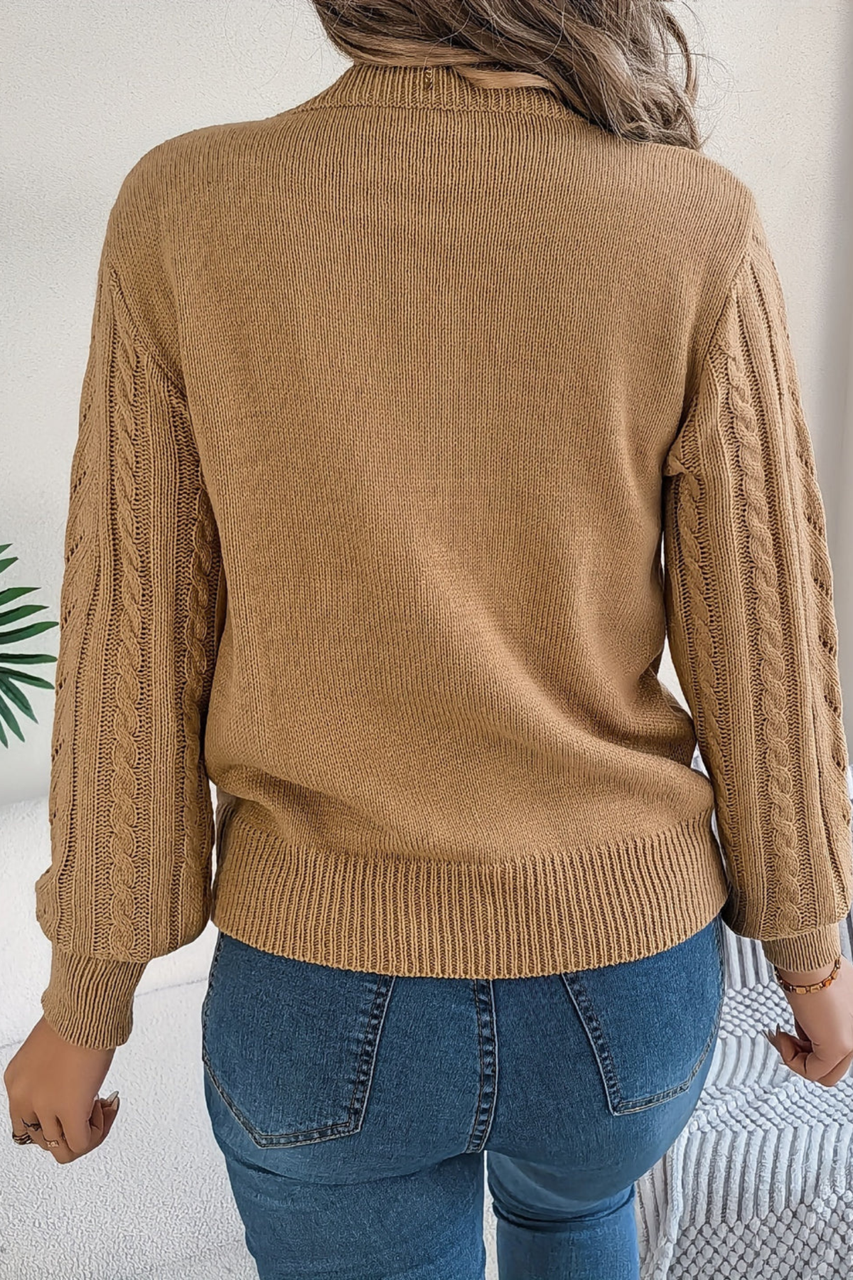 Cosy Crew Neck Cable Knit Sweater