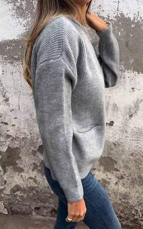 Cosy Zip-Up Knit Cardigan with Front Pockets