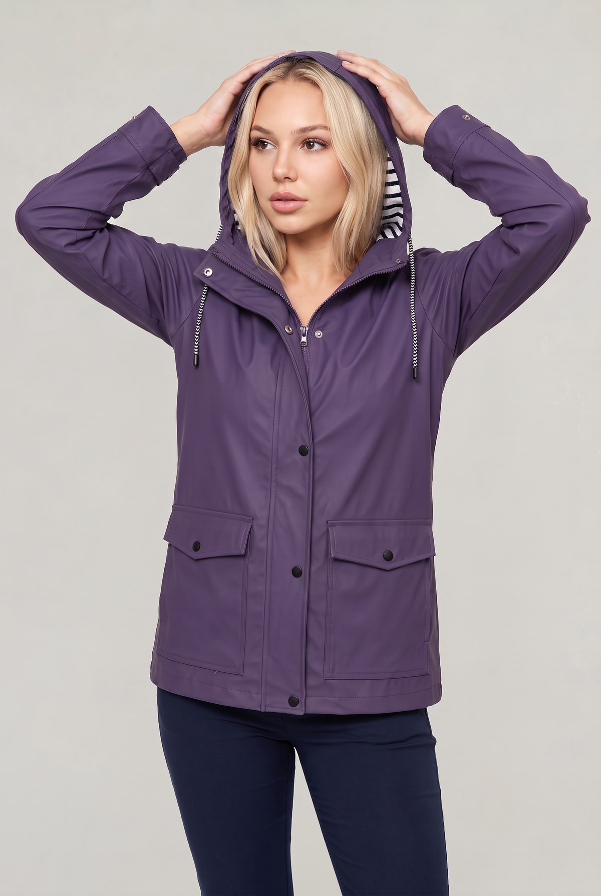 Women’s Hooded Lightweight Waterproof Rain Jacket