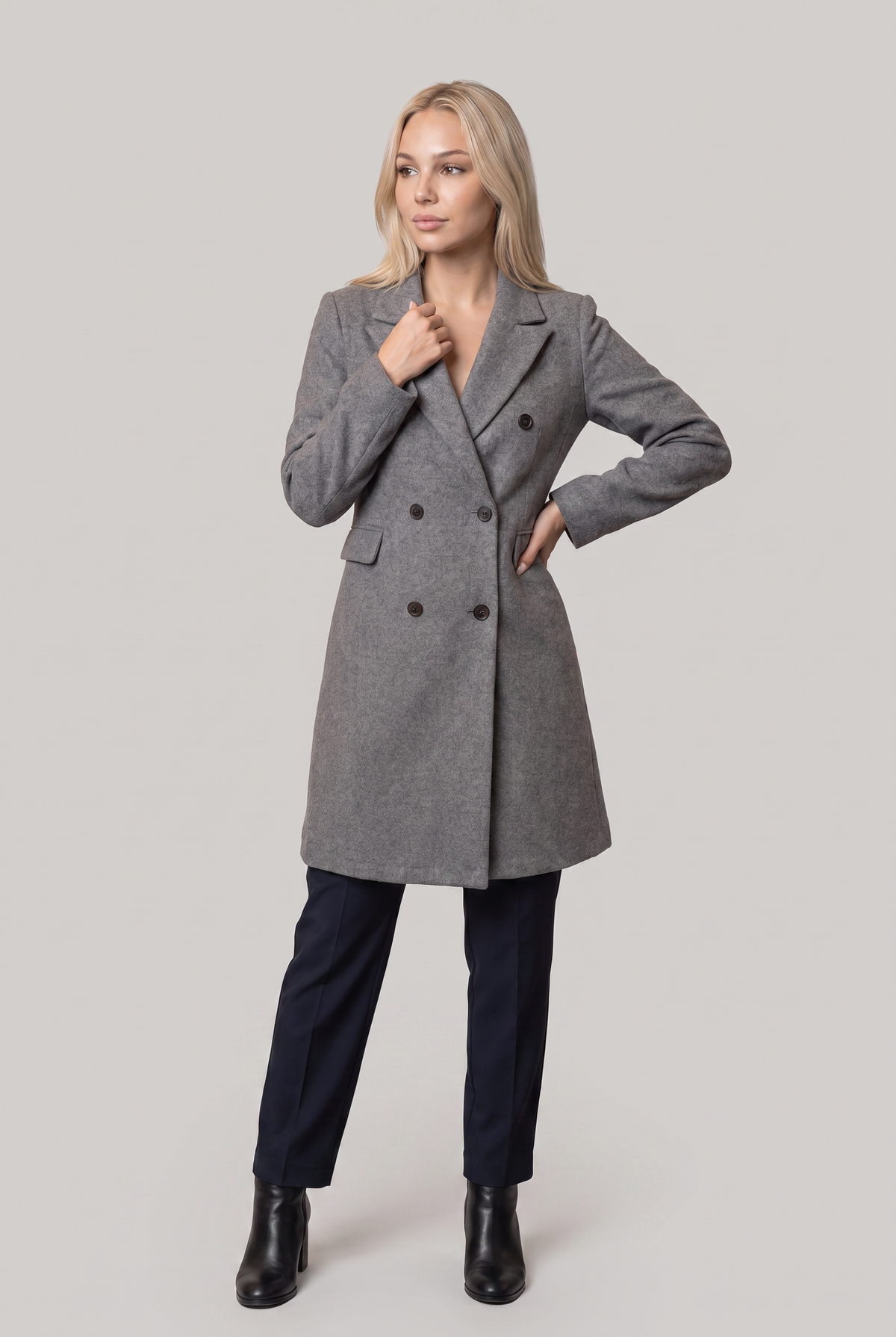 Women’s Double-Breasted Longline Coat