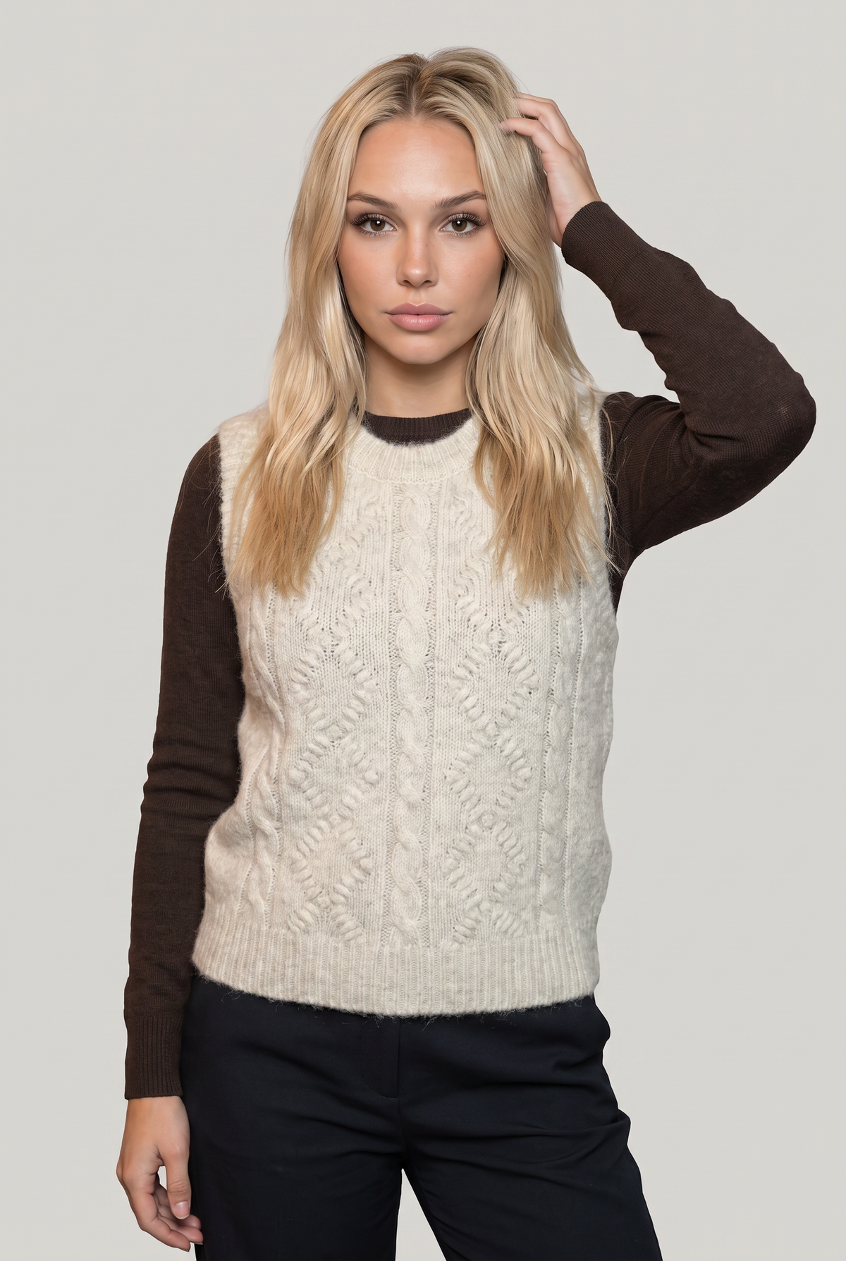Women's Cable Knit Jumper Vest
