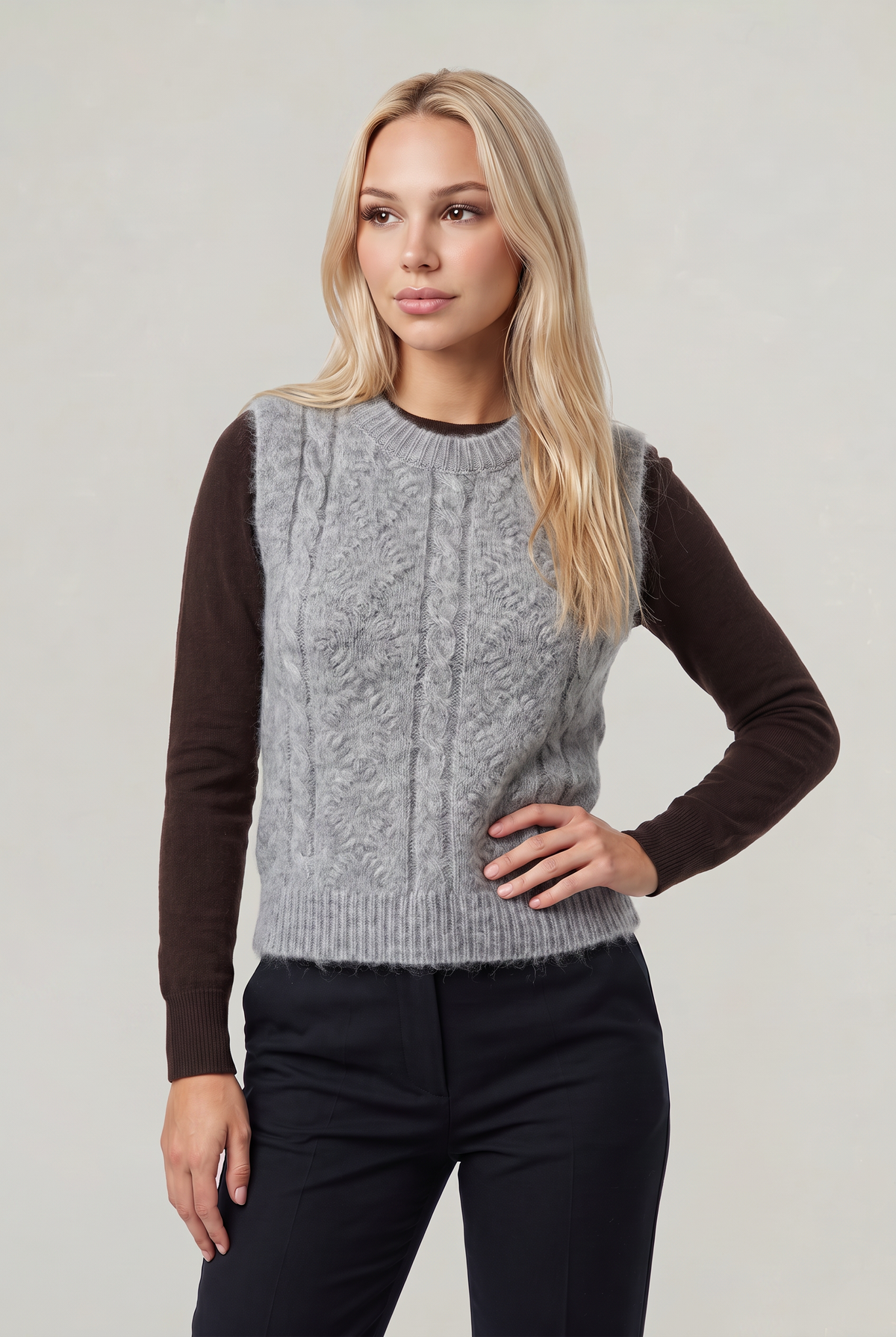 Women's Cable Knit Jumper Vest