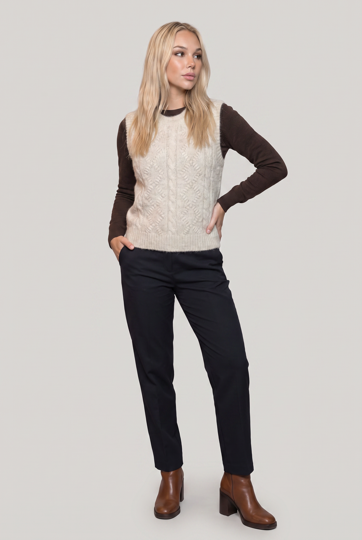 Women's Cable Knit Jumper Vest