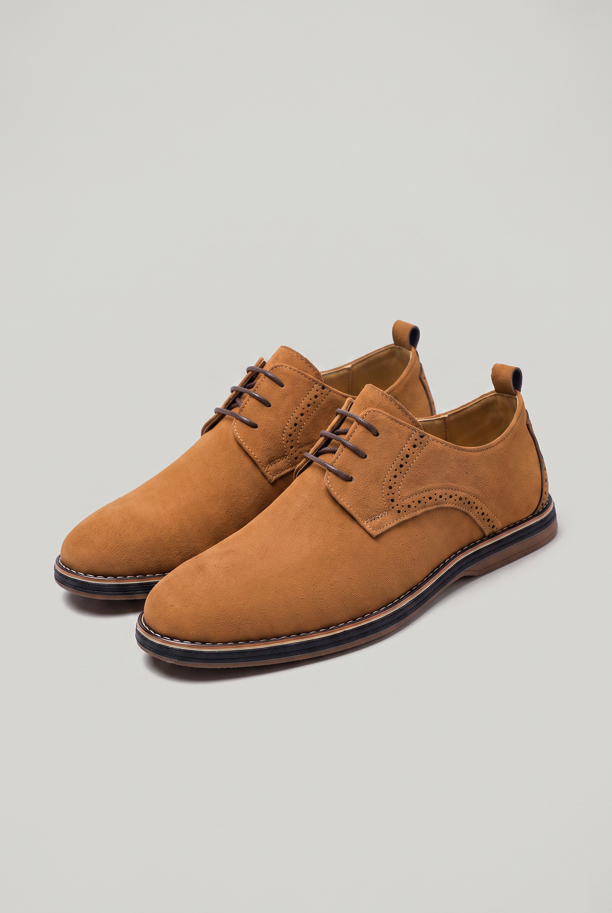 Men's Suede Look Brogue Derby Shoes