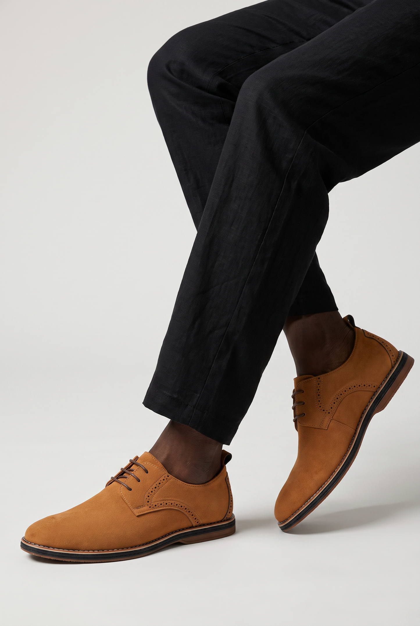 Men's Suede Look Brogue Derby Shoes