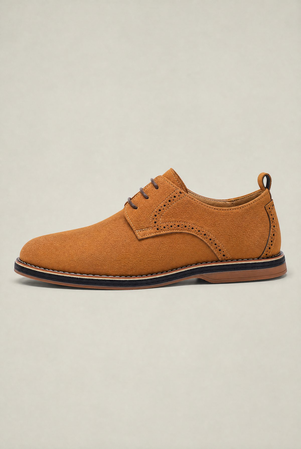 Men's Suede Look Brogue Derby Shoes