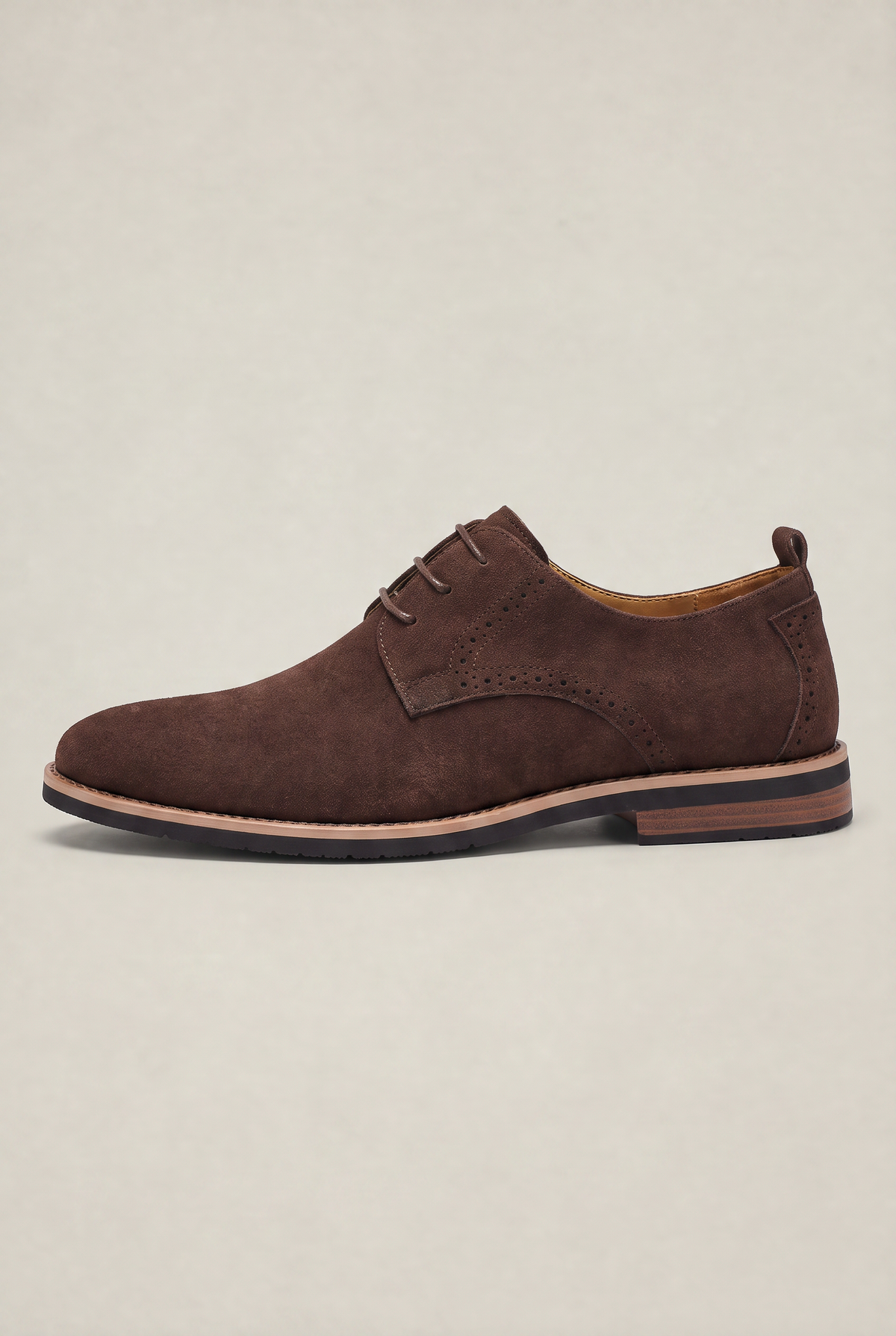 Men's Suede Look Brogue Derby Shoes