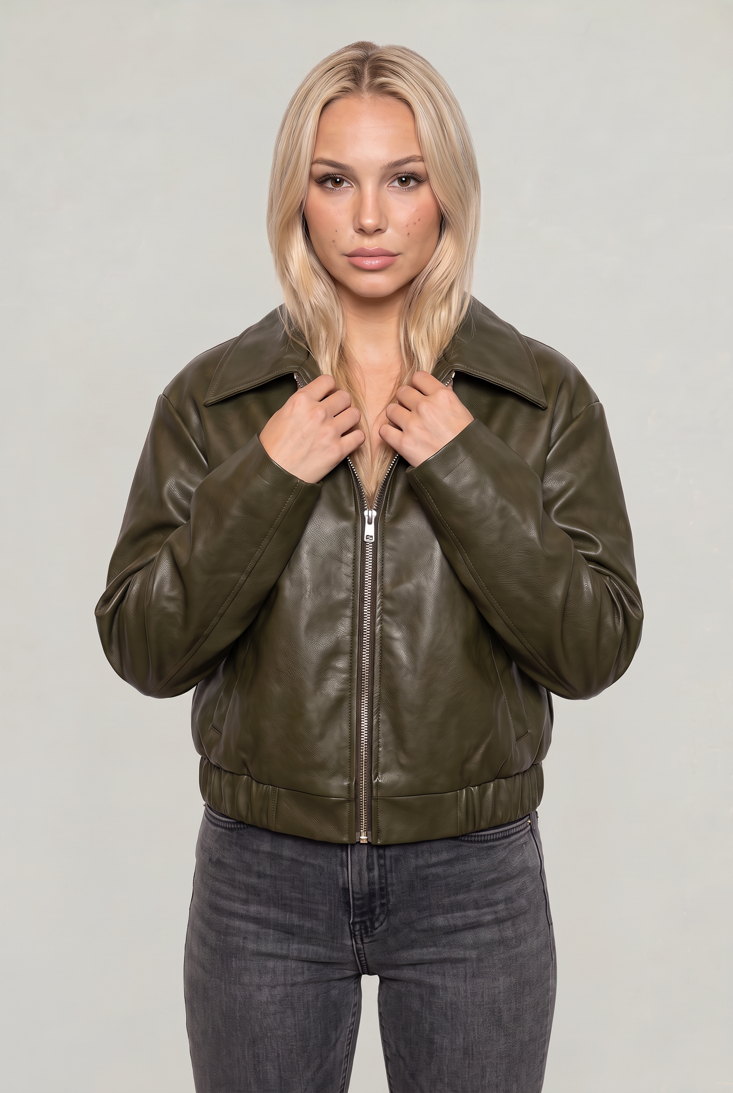 Women's Oversized Collared Bomber Jacket