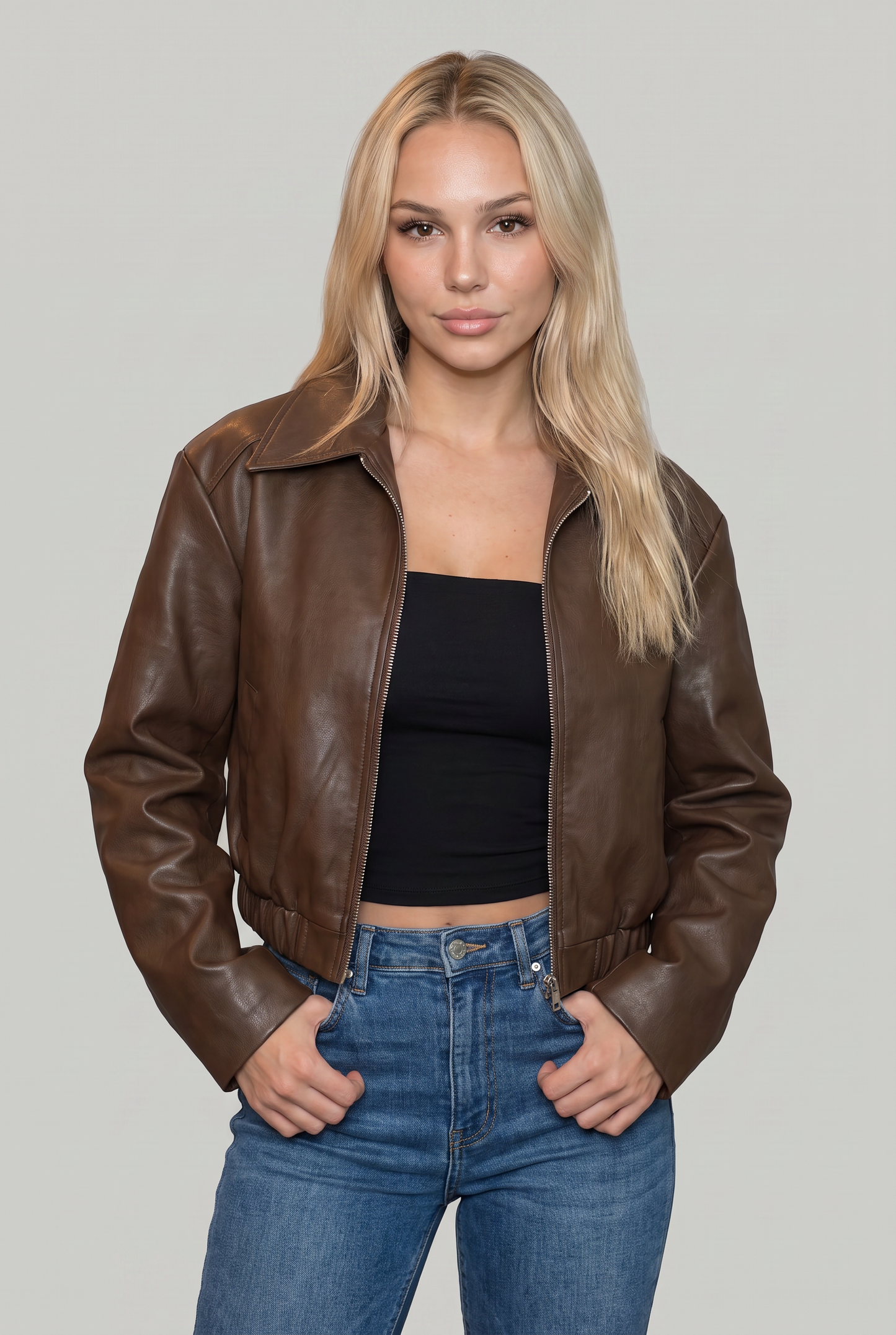 Women's Oversized Collared Bomber Jacket