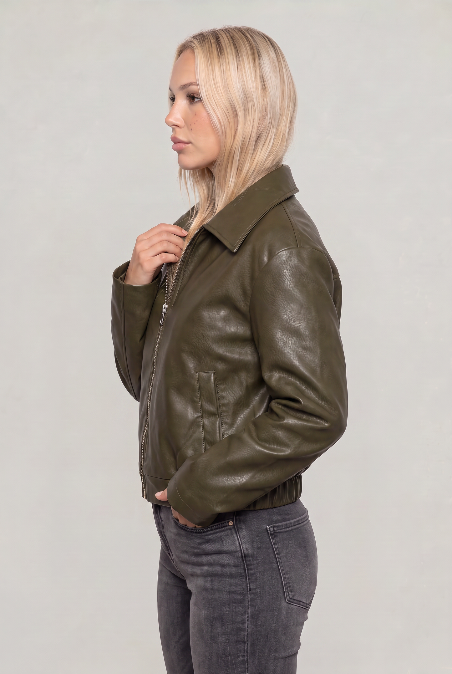 Women's Oversized Collared Bomber Jacket
