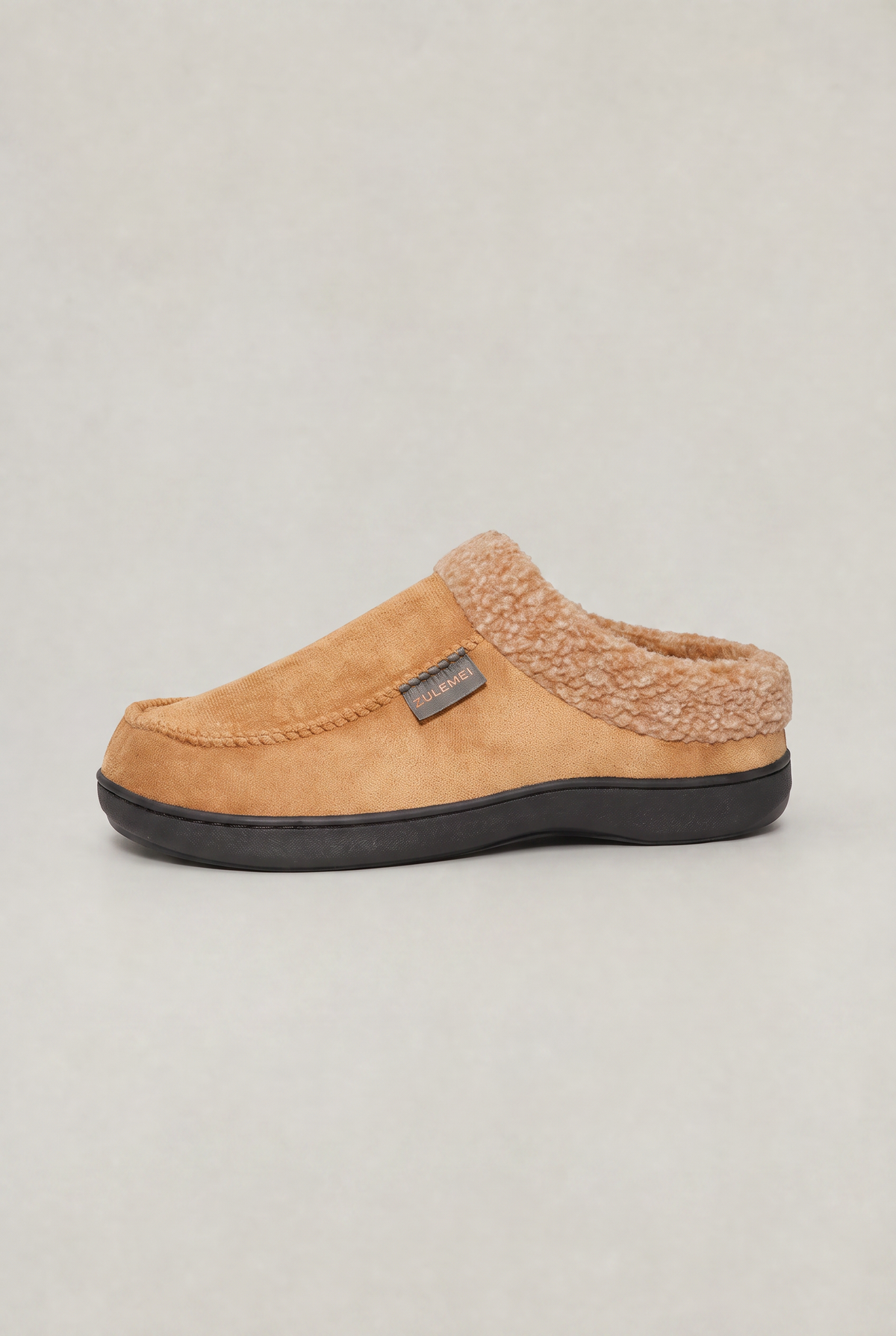 Men's Fleece-Lined Suede Slippers