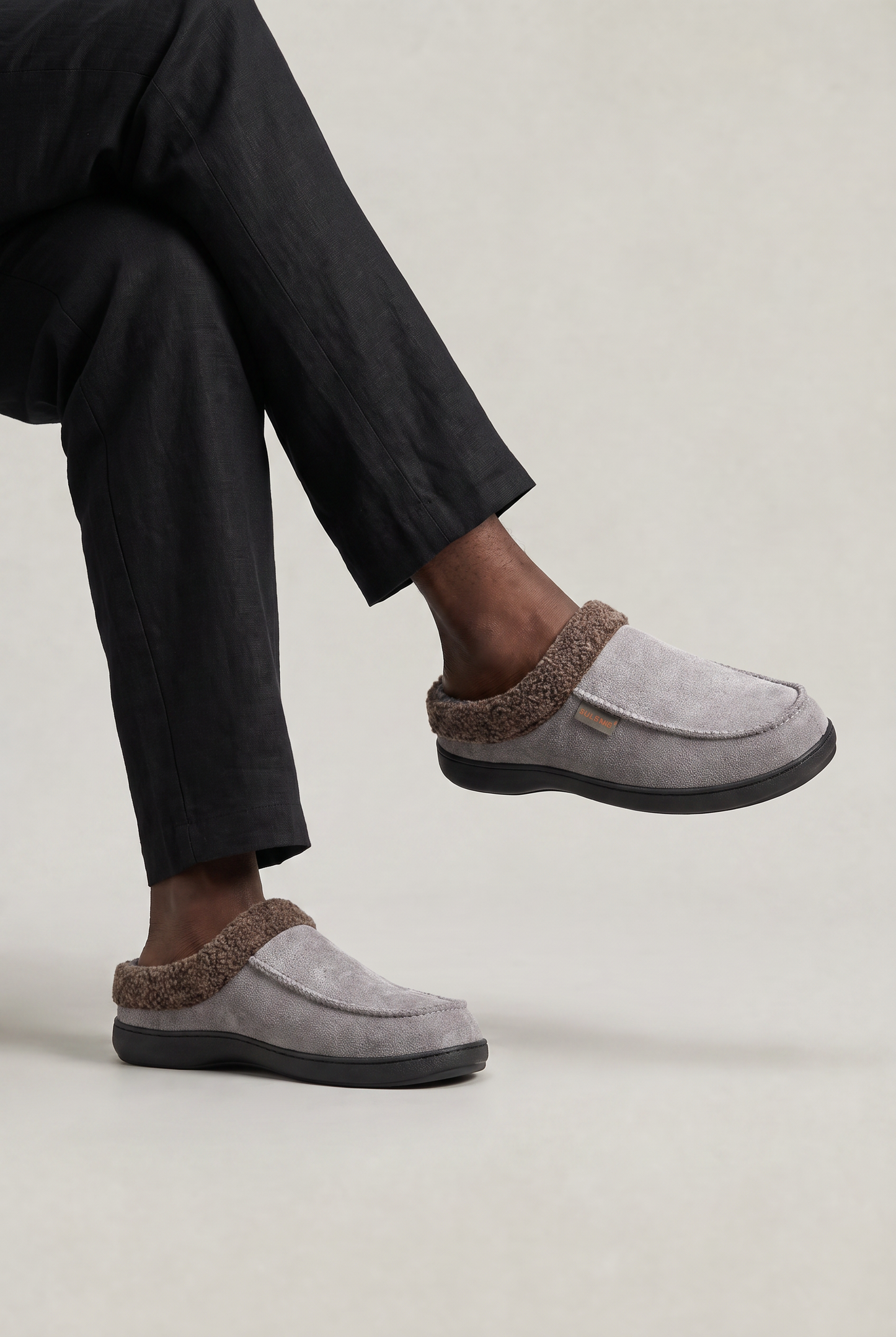 Men's Fleece-Lined Suede Slippers