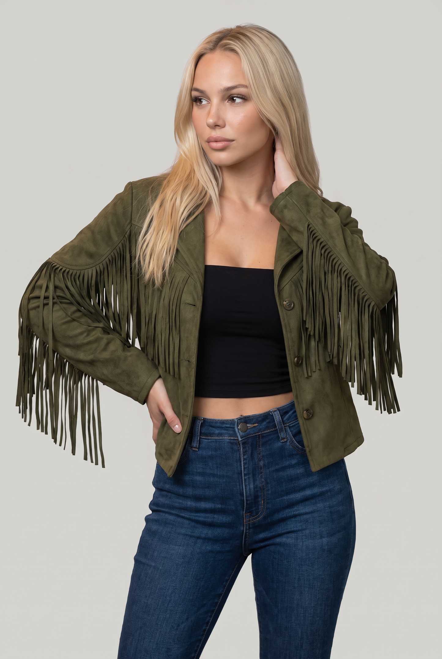 Women's Suede Fringe Cowboy Jacket