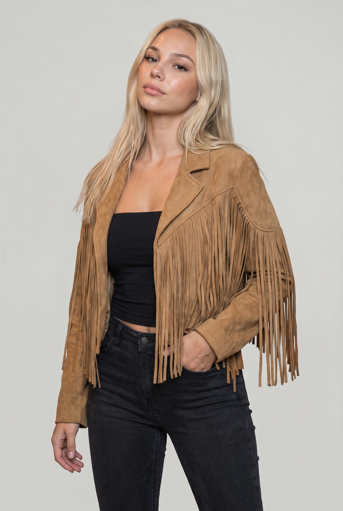 Women's Suede Fringe Cowboy Jacket