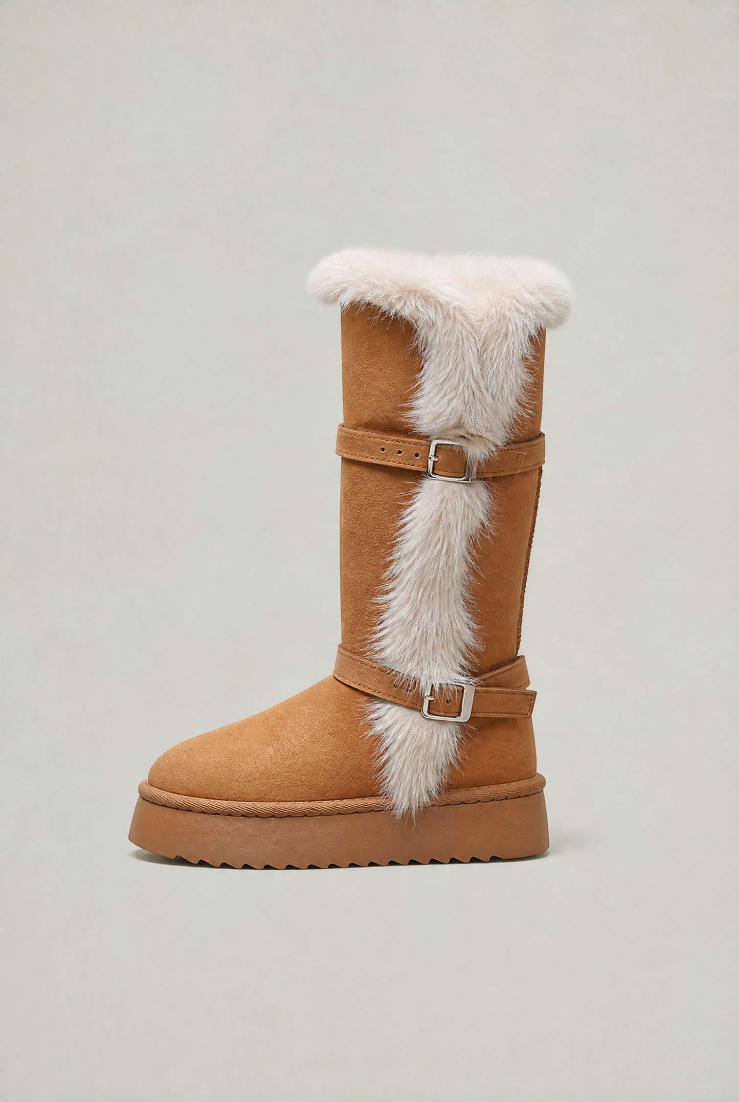 Women’s Suede Buckle Knee High Boots