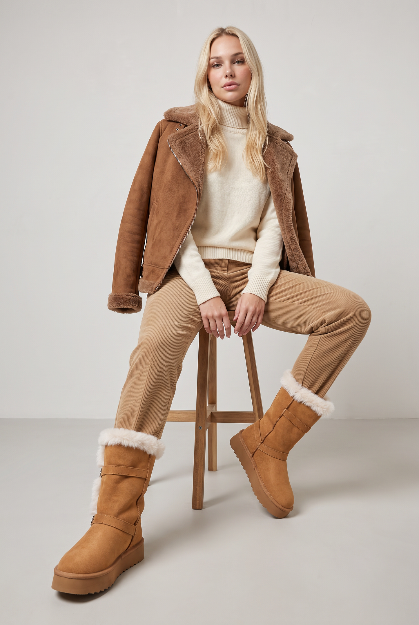 Women’s Suede Buckle Knee High Boots