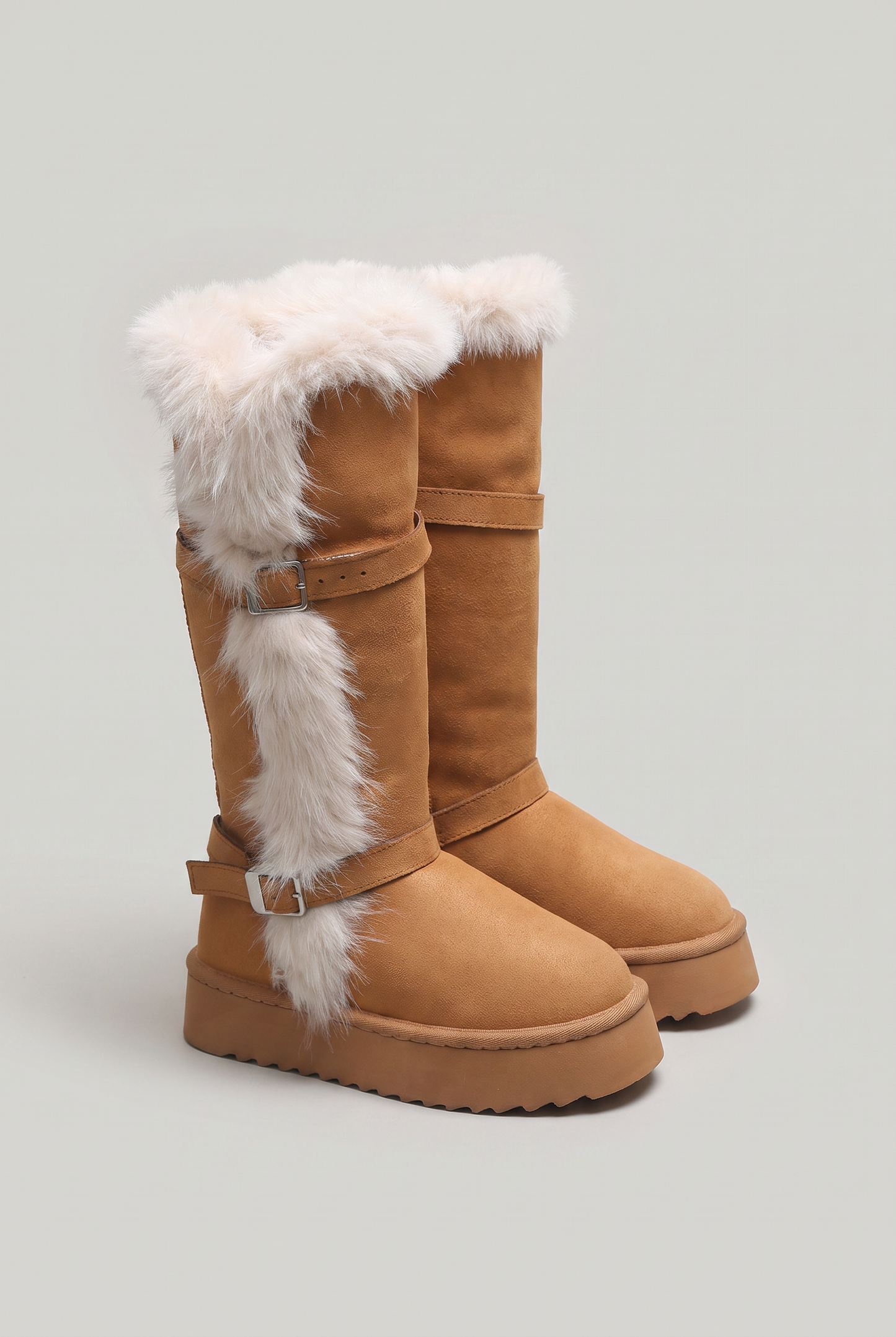 Women’s Suede Buckle Knee High Boots