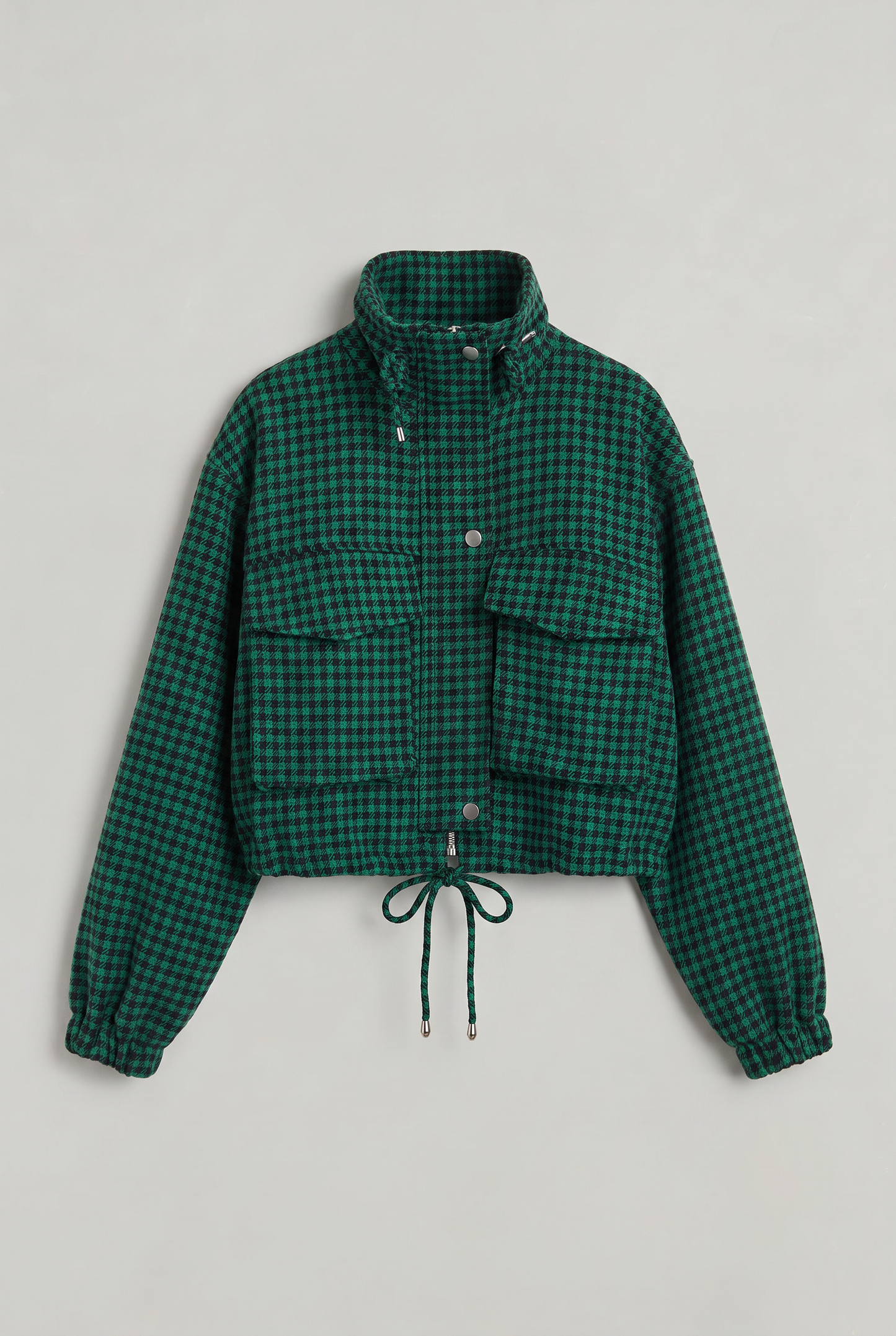 Women’s Houndstooth Cropped Utility Jacket