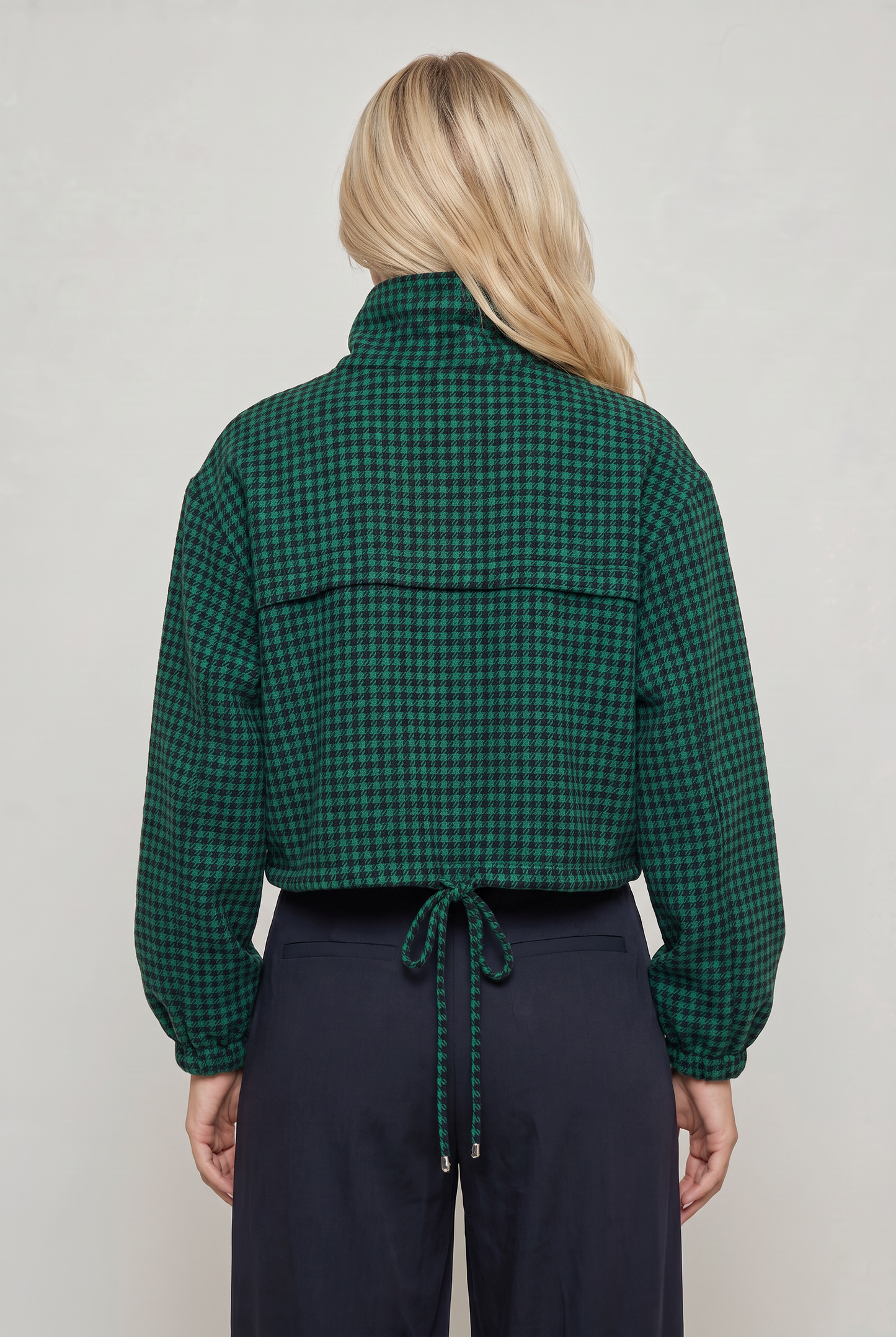 Women’s Houndstooth Cropped Utility Jacket
