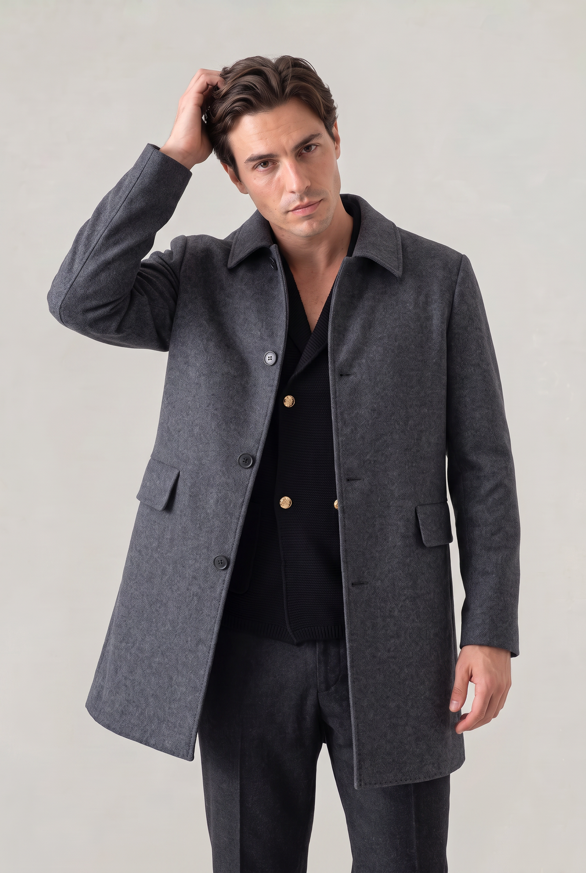 Men's Single Breasted Loose fit Coat