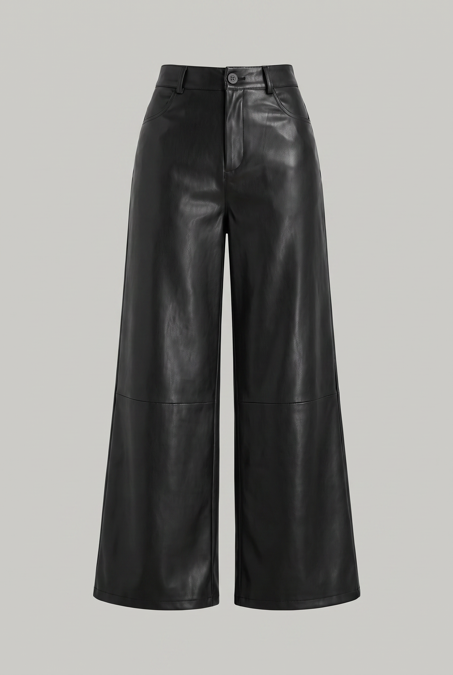 Women’s High-Waist Faux Leather Wide-Leg Trousers