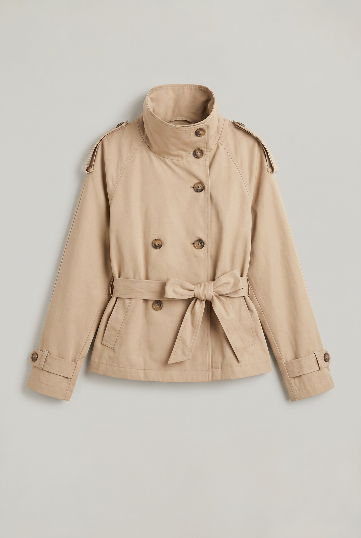 Women’s Funnel Neck Cropped Trench Coat