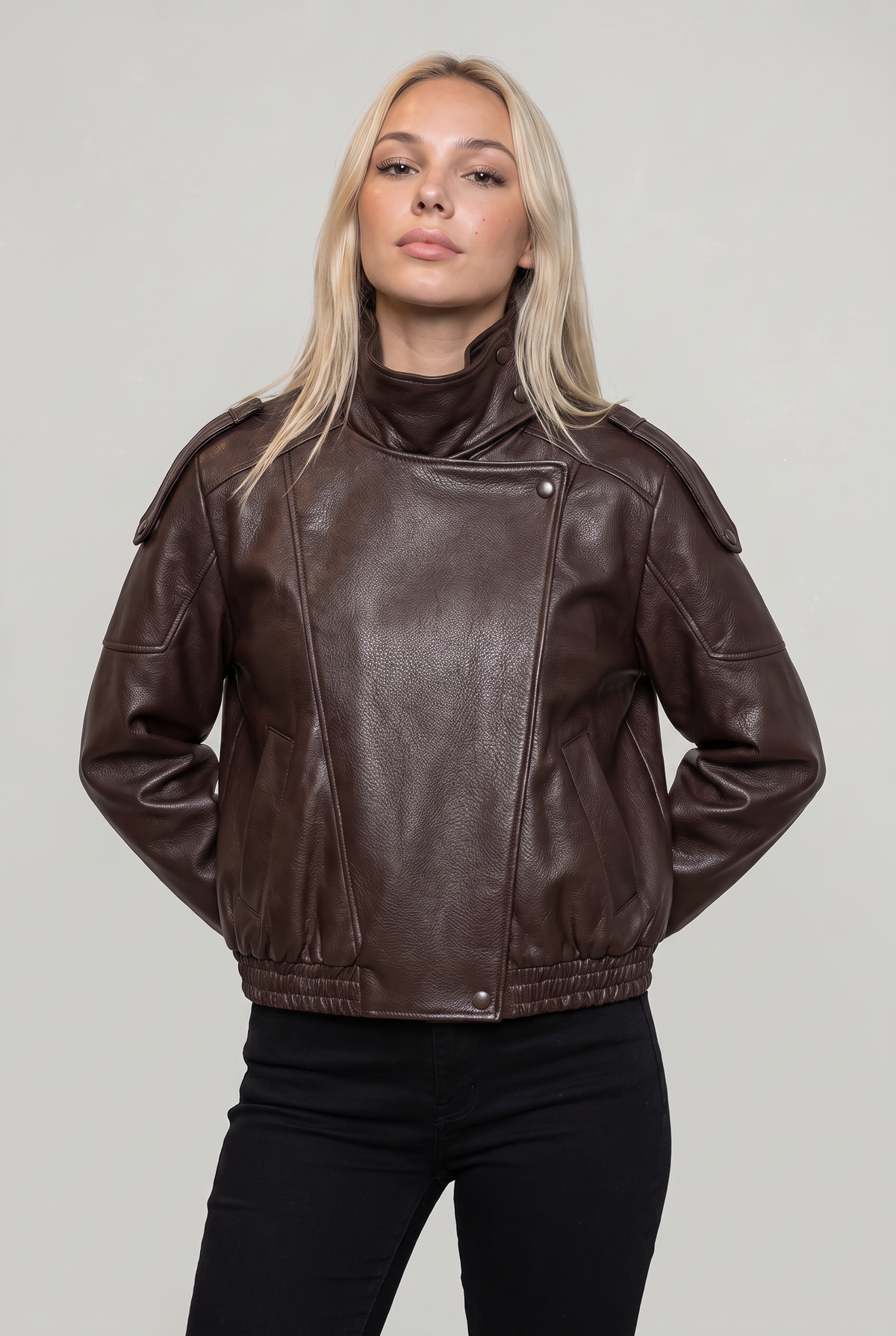 Women’s Faux Leather Biker Jacket
