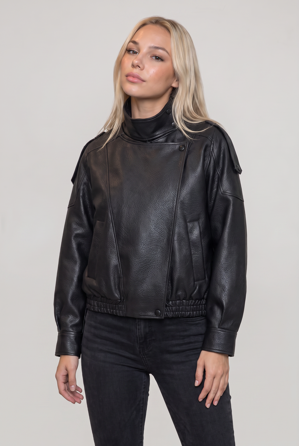 Women’s Faux Leather Biker Jacket