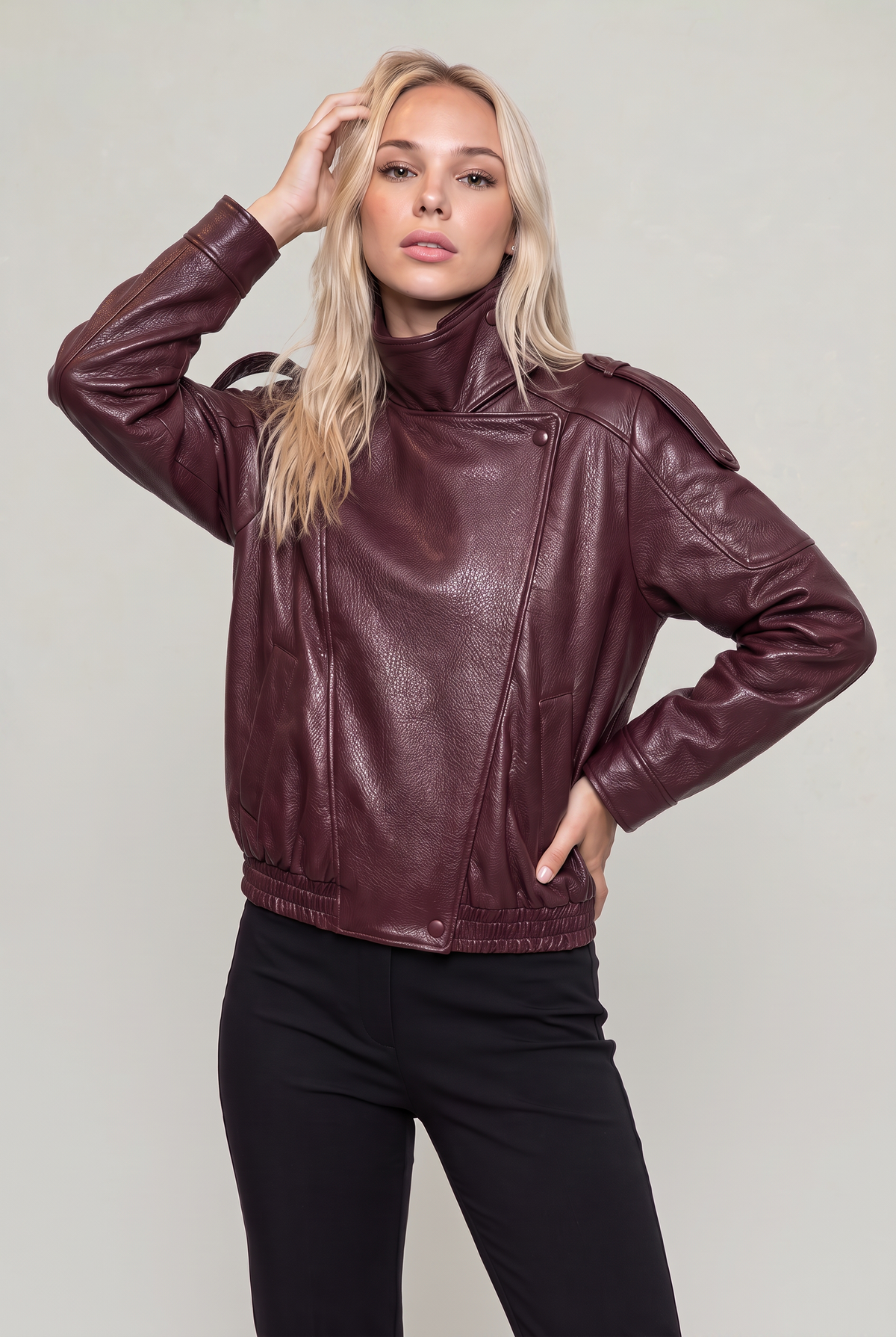 Women’s Faux Leather Biker Jacket