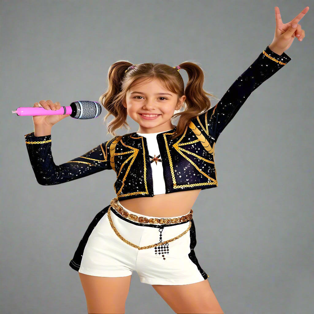 Kpop Hunter Children Halloween Costume Singer Outfit