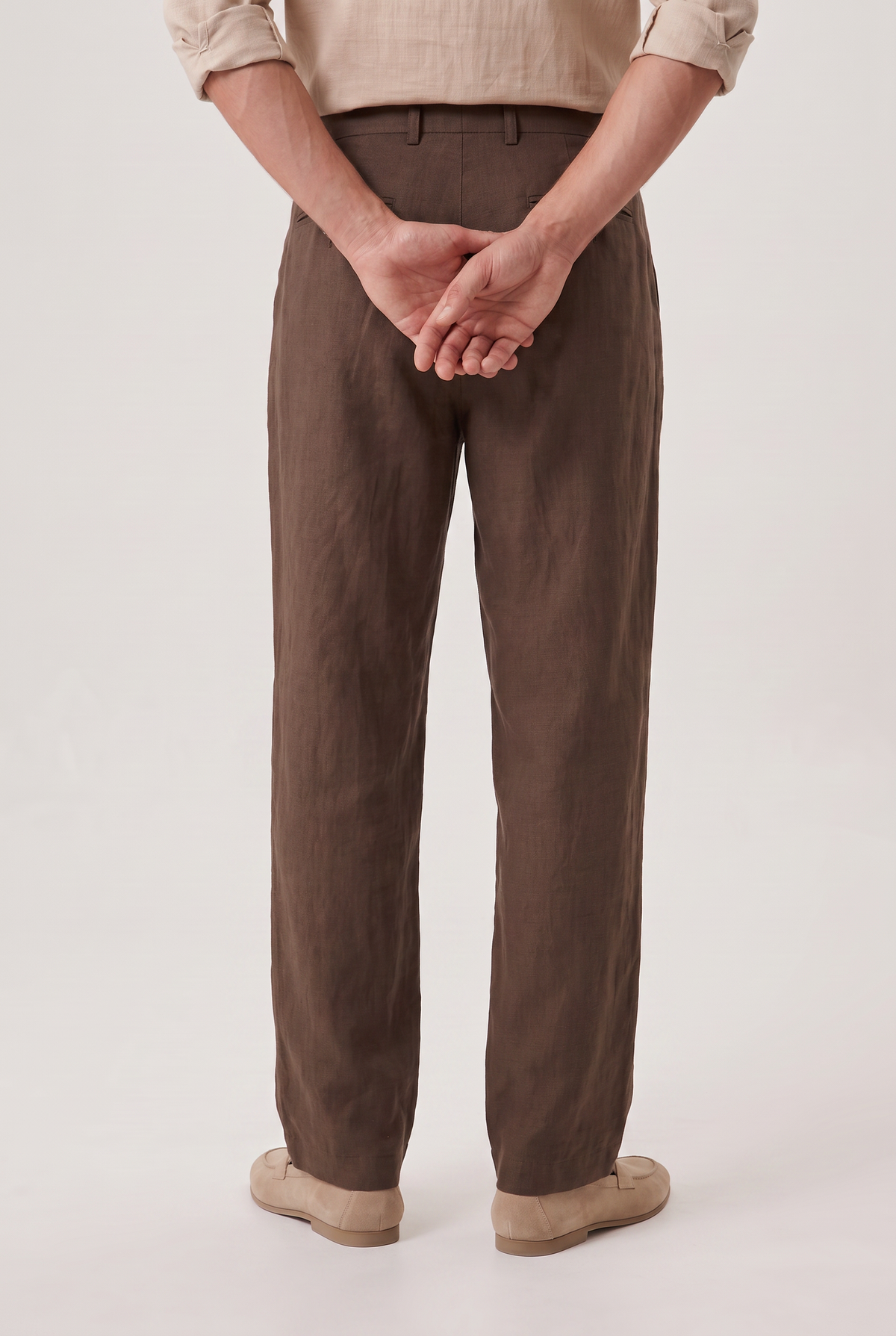 Men’s Relaxed Straight Wide-Leg Linen Trousers