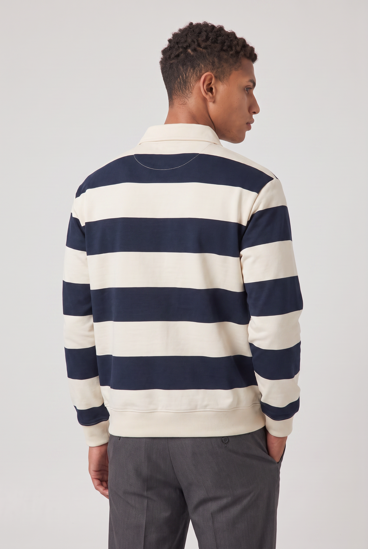 Men’s Rugby Polo - Striped Long Sleeve Shirt