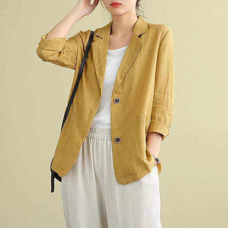 Women's Notch Lapel Blazer with Patch Pockets