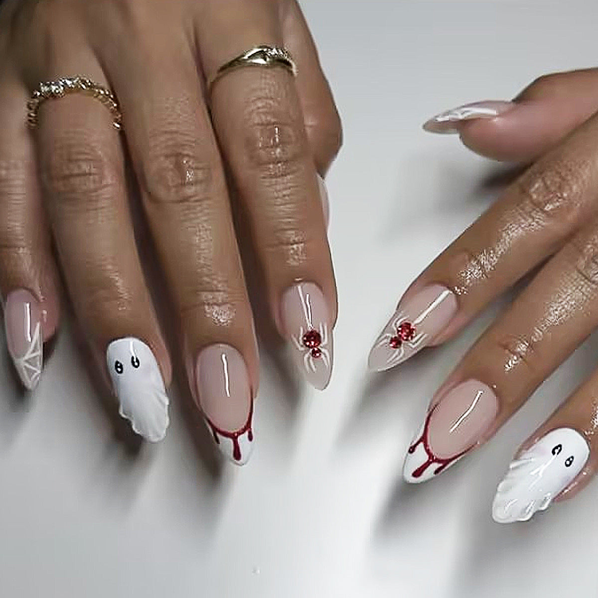 Artistic Press-On Nail Set with Halloween Inspiration Stornfield