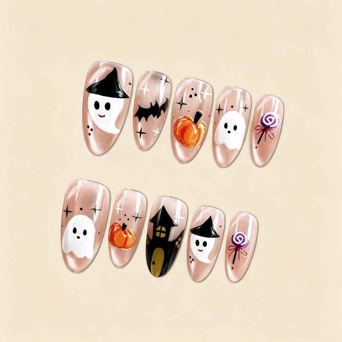 Halloween-Themed Press-On Nail Art Set Stornfield 1788495618