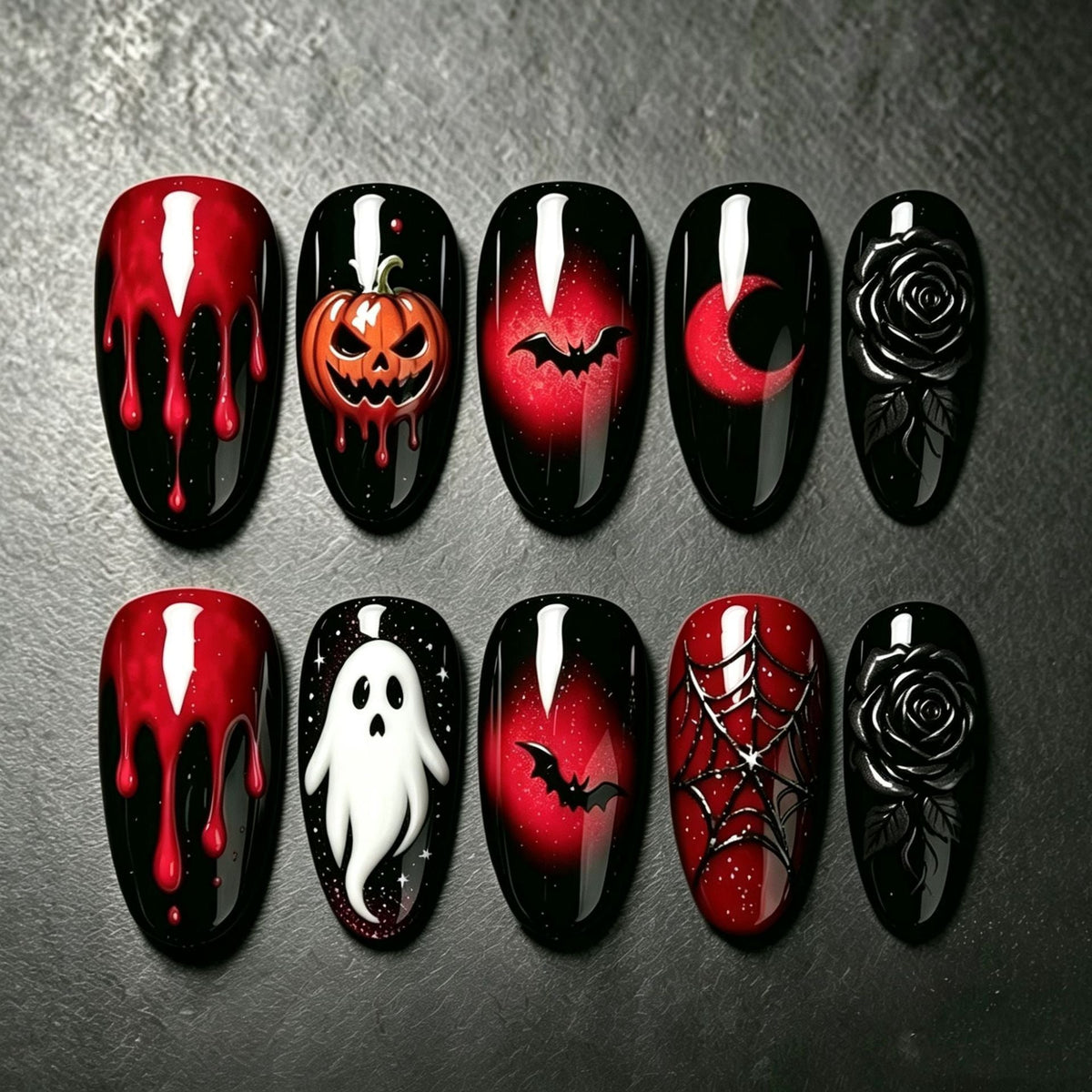 Festive Halloween-Themed Nail Art Set Stornfield