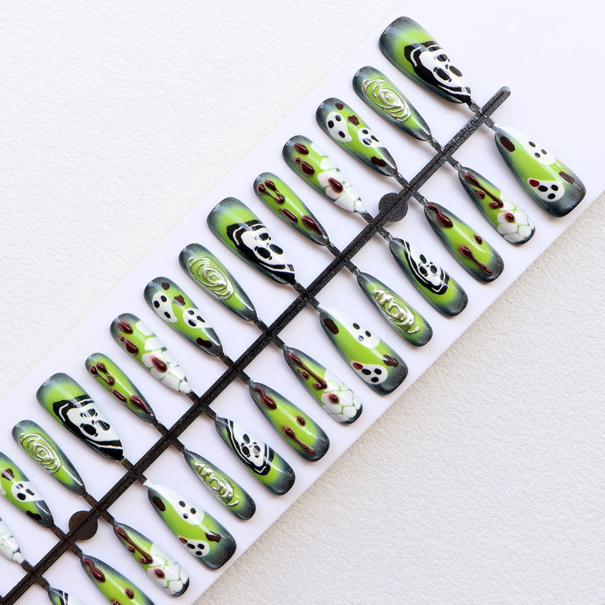 Artistic Press-On Nail Set with Unique Halloween Designs Stornfield