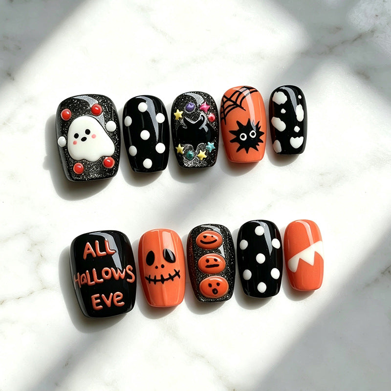 Festive Halloween-Themed Press-On Nail Set Stornfield