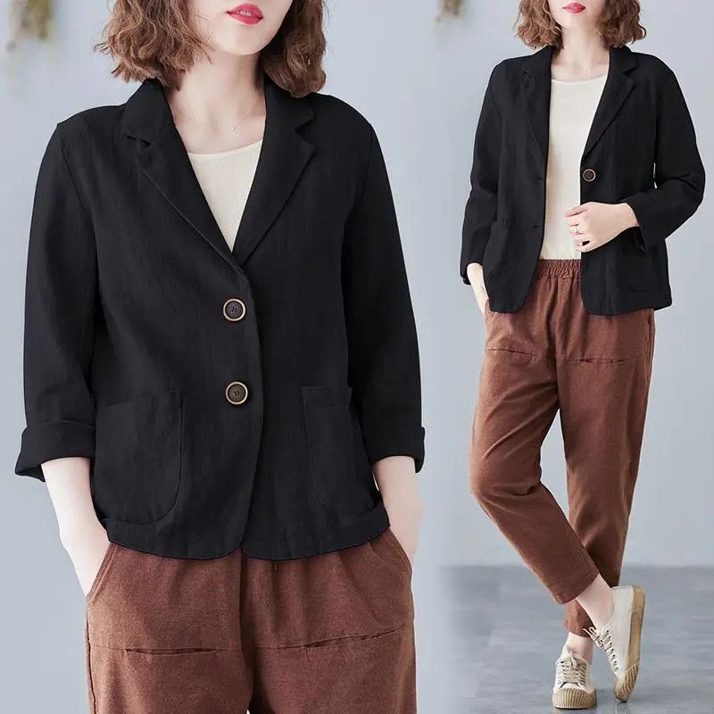 Women's Notch Lapel Blazer with Patch Pockets