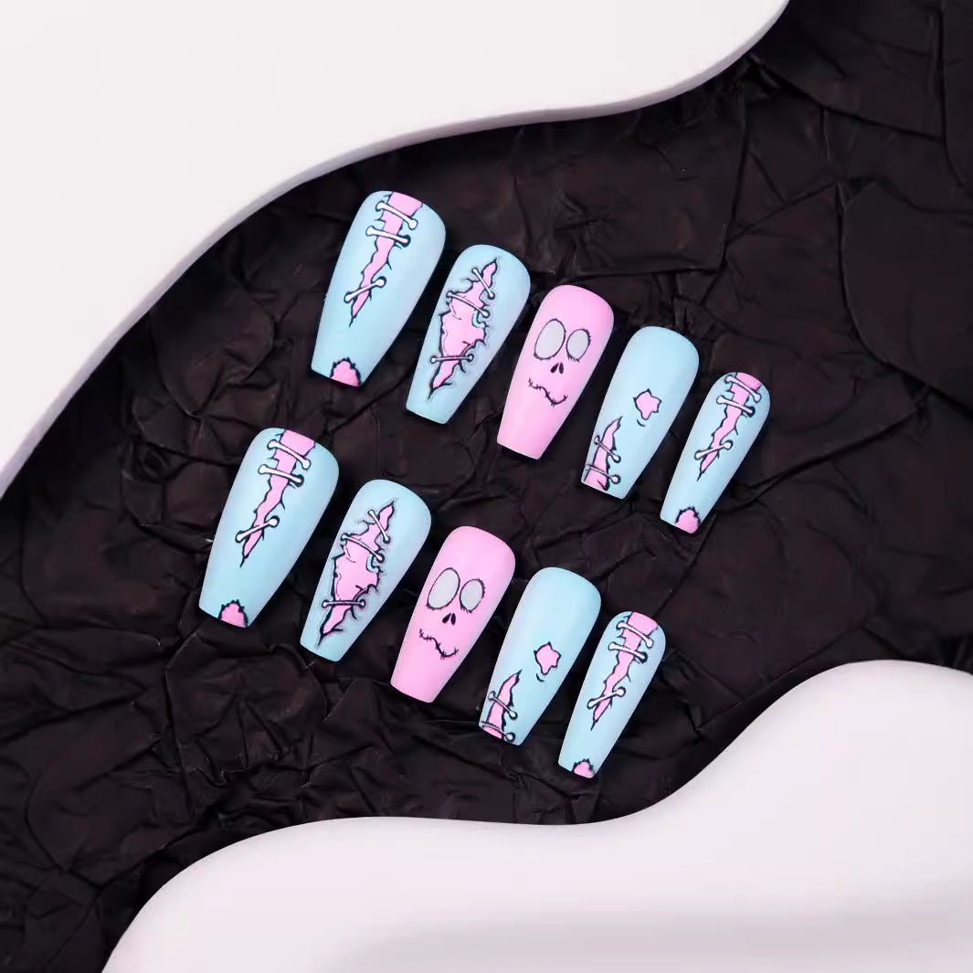 Artistic Halloween-Themed Press-On Nail Art Stornfield