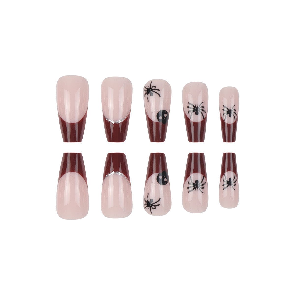 Artistic Halloween-Themed Stiletto Press-On Nails Stornfield